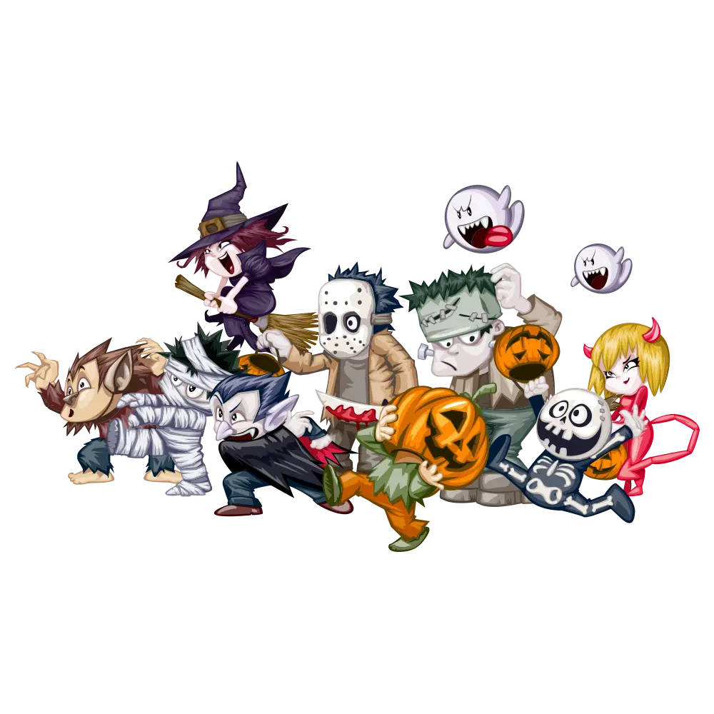Group of Halloween Characters