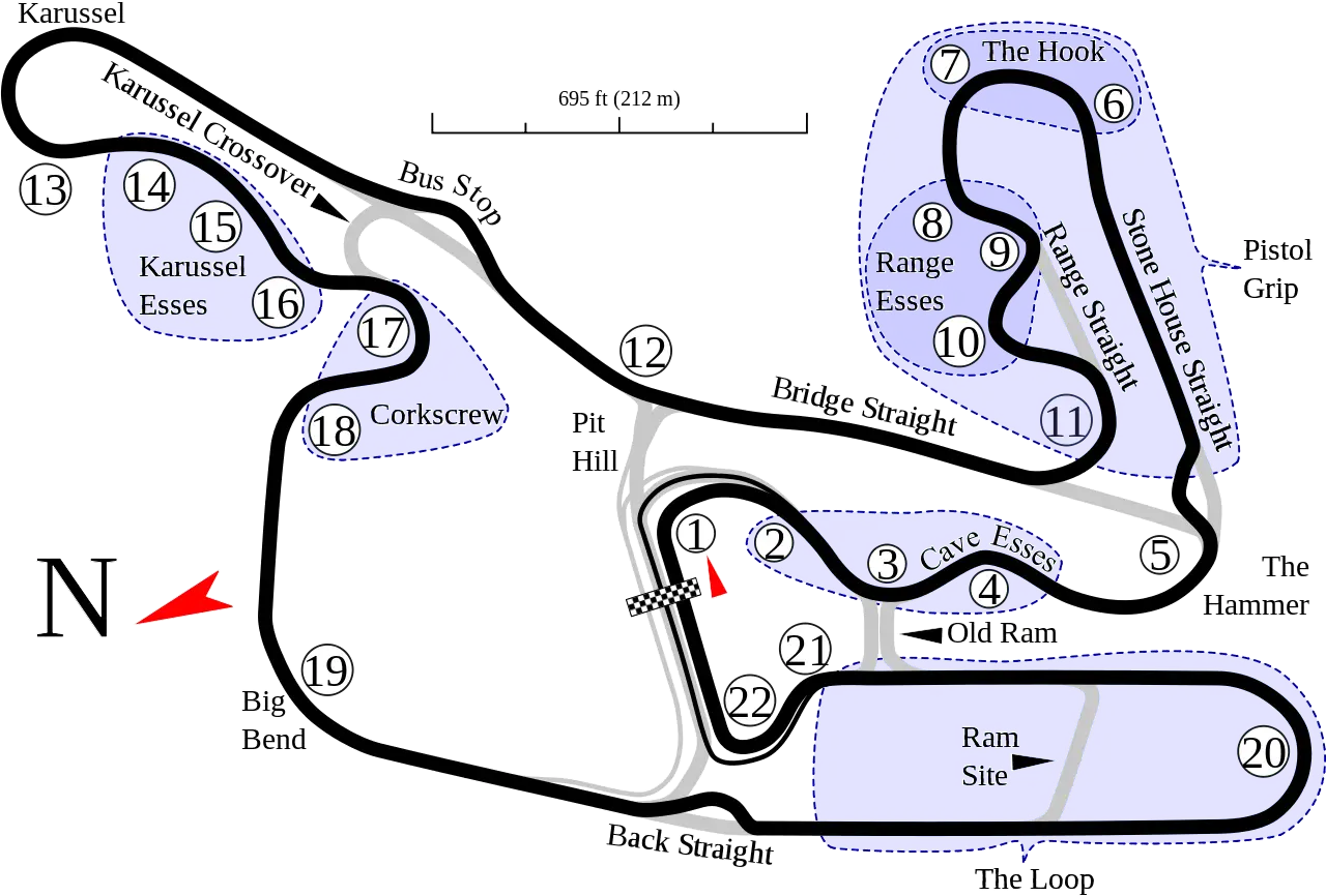 Detailed Race Track Map Illustration