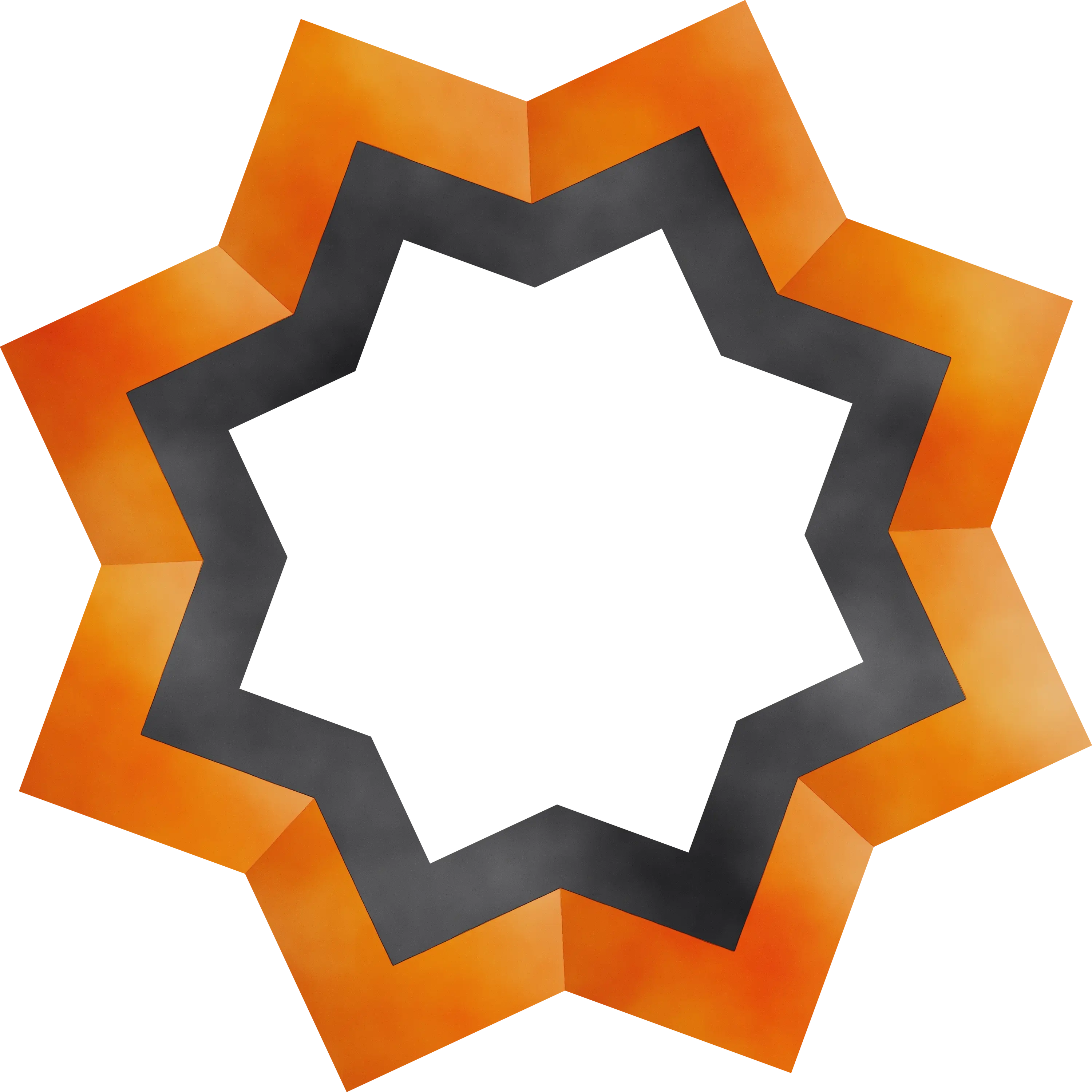 Orange and Black Star Design Illustration