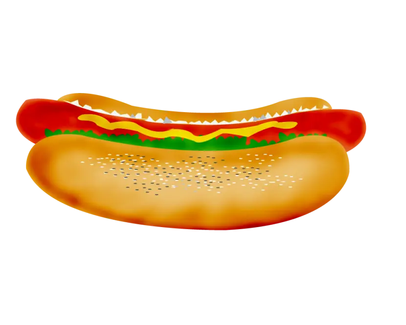 Hot Dog with Mustard and Green Lettuce