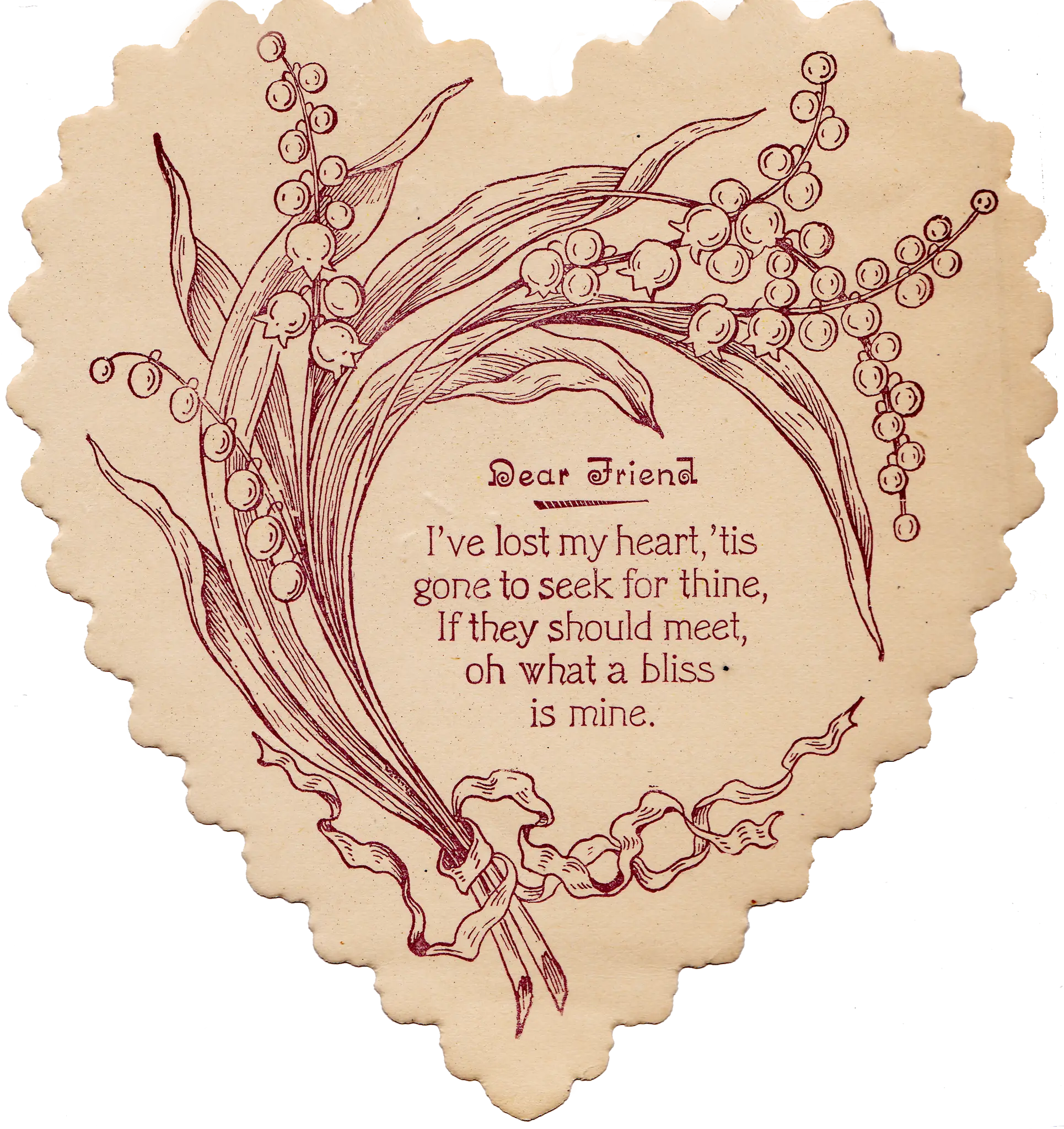 Vintage Heart Card with Message