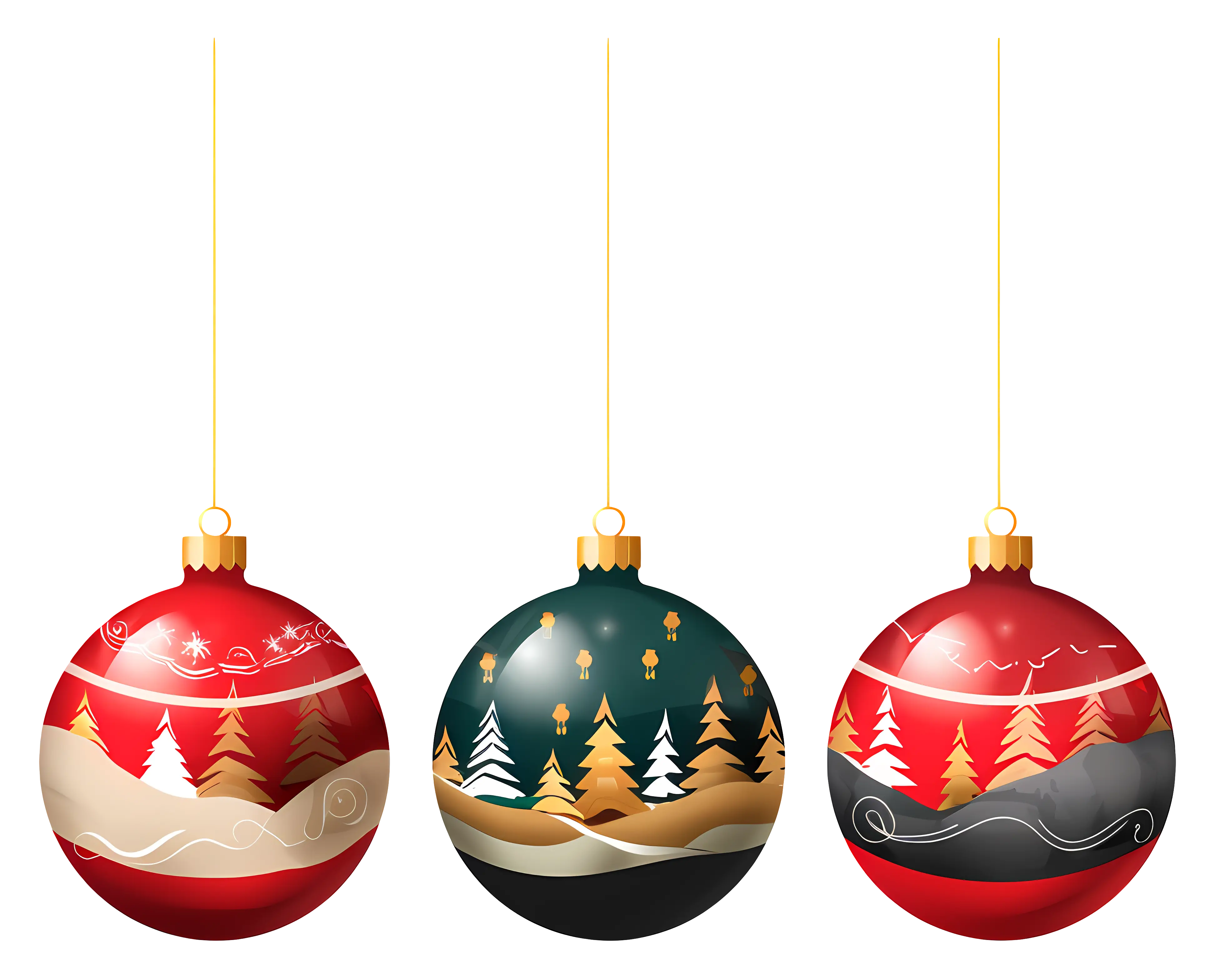 Colorful Christmas Tree Ornaments