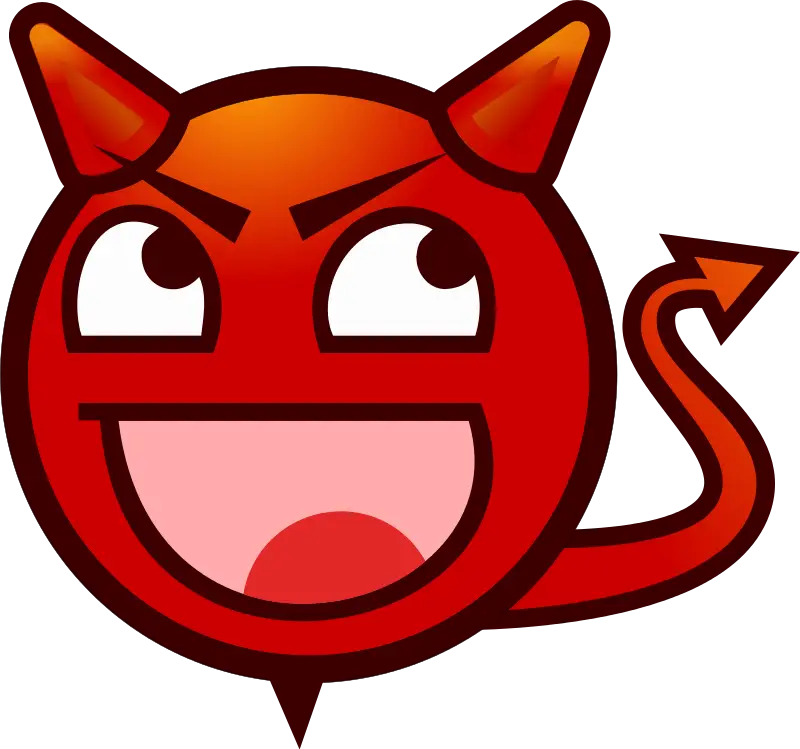 Red Devil Emoji with Mischievous Expression