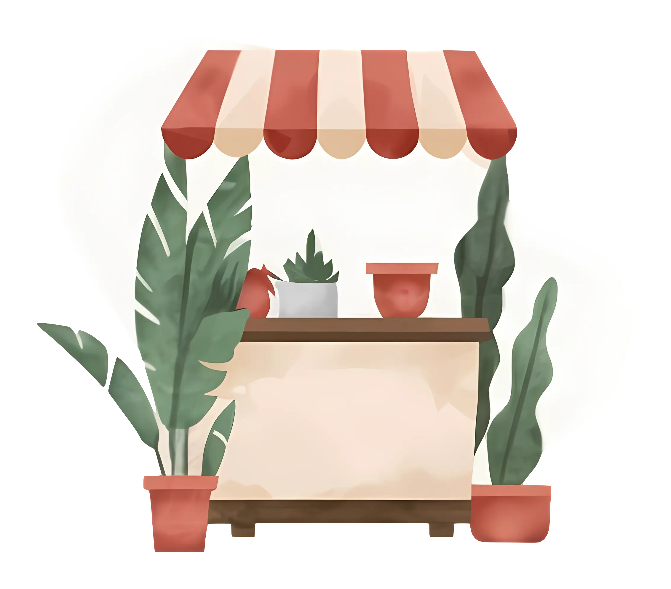 Market Stall with Plants