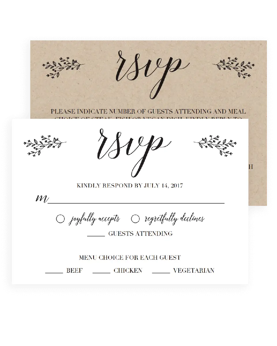 RSVP Wedding Invitation Card Design