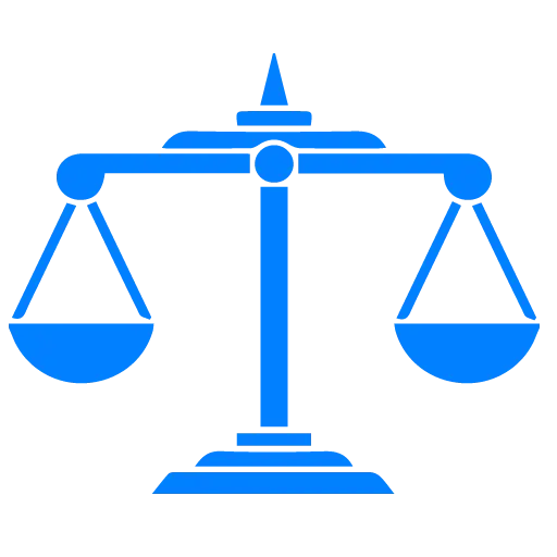 Blue Weighing Scale Icon for Justice and Fairness