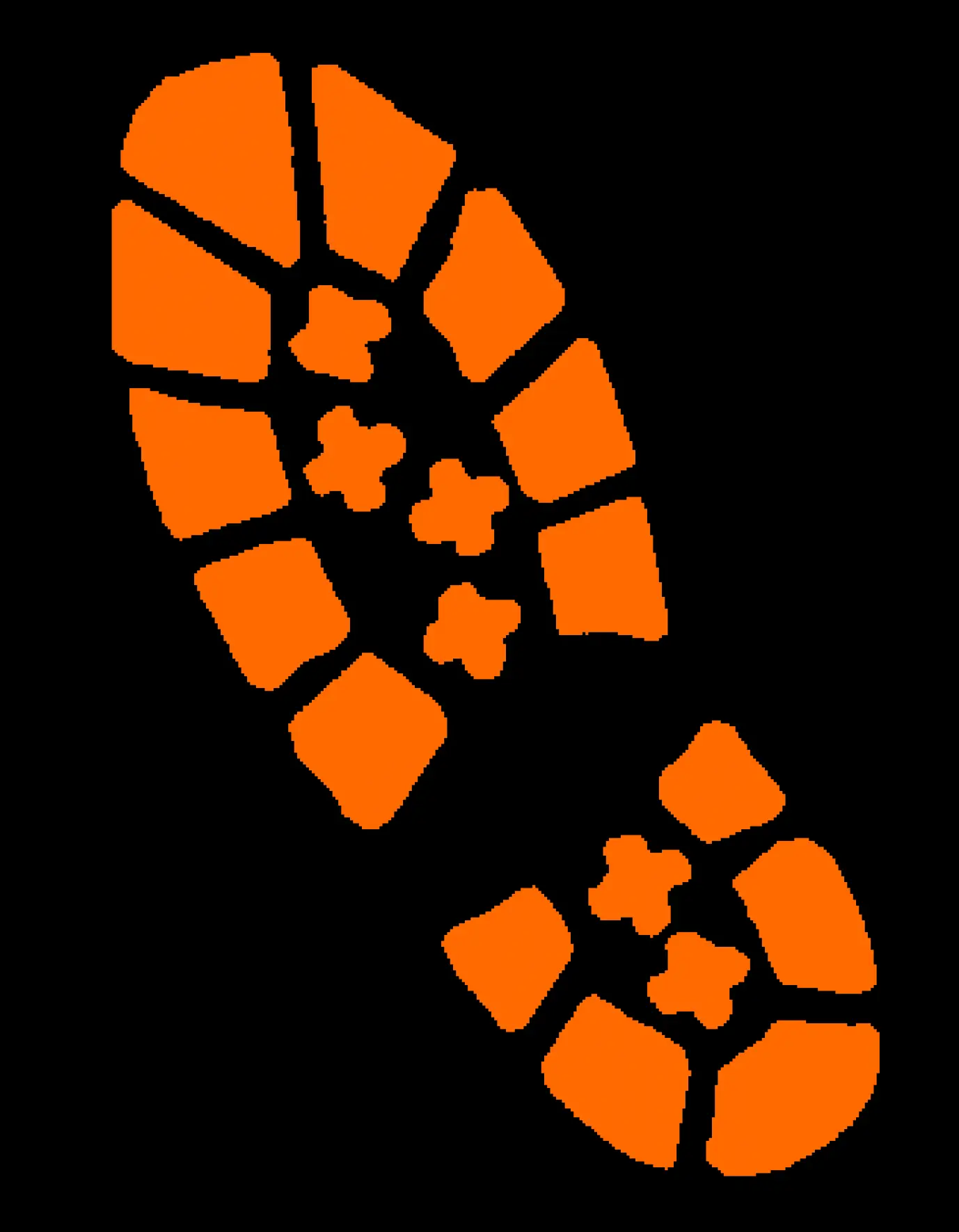 Orange Shoe Print for Outdoor Footwear