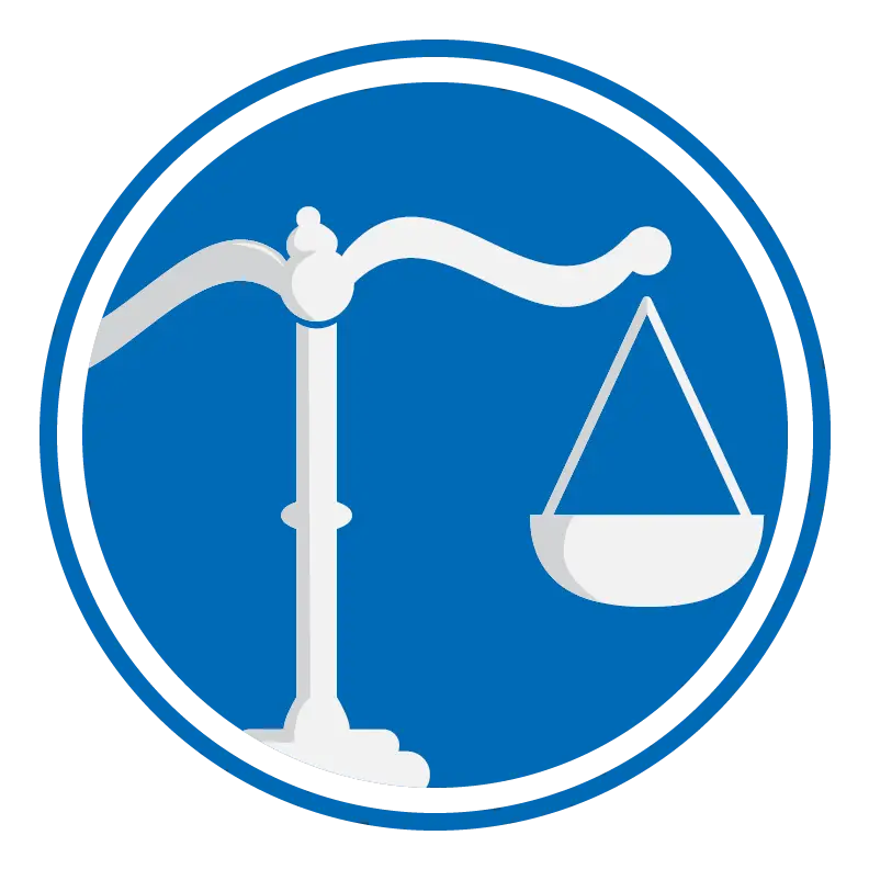 White Balance Scale Icon in Blue Circle