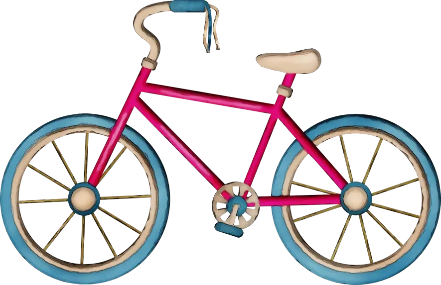 Colorful Pink and Blue Bicycle Illustration