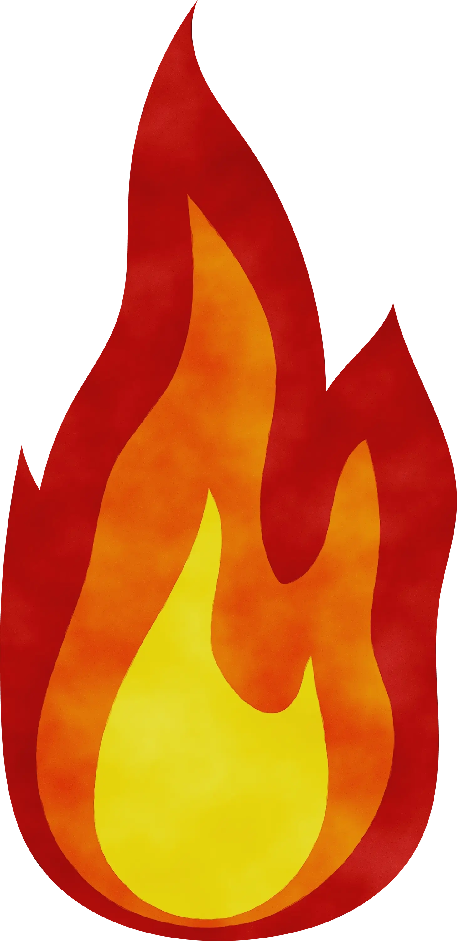 Cartoon Flame Illustration in Red and Yellow