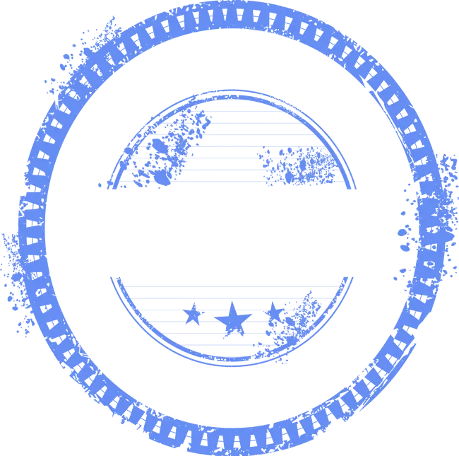 Blue Grunge Style Circle Stamp
