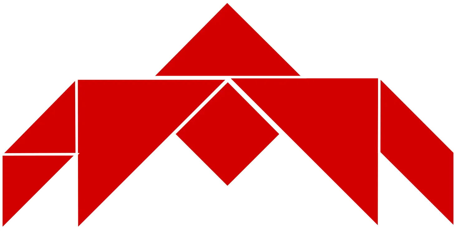 Red Tangram Geometric Puzzle