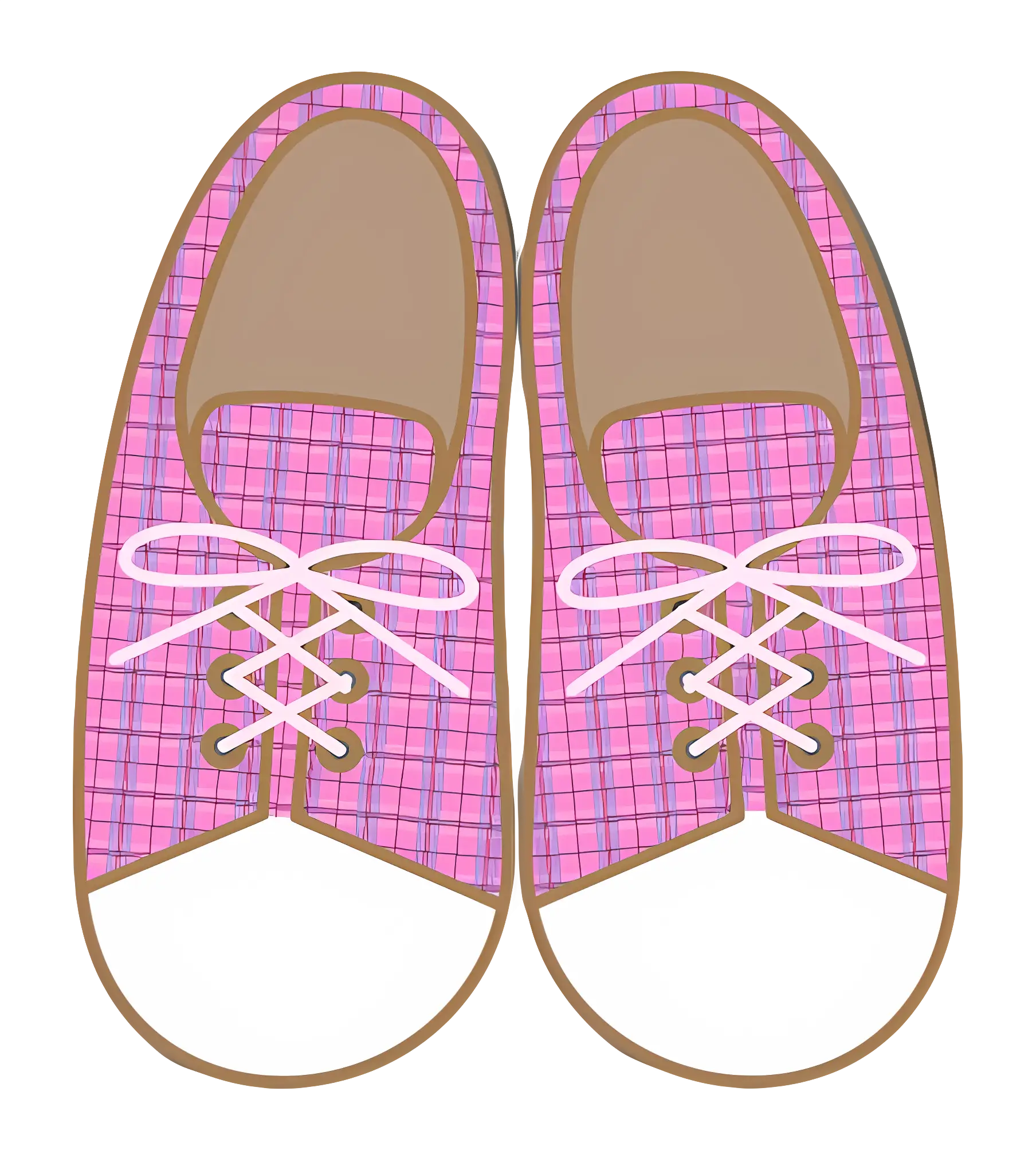 Pink Checkered Sneakers Illustration