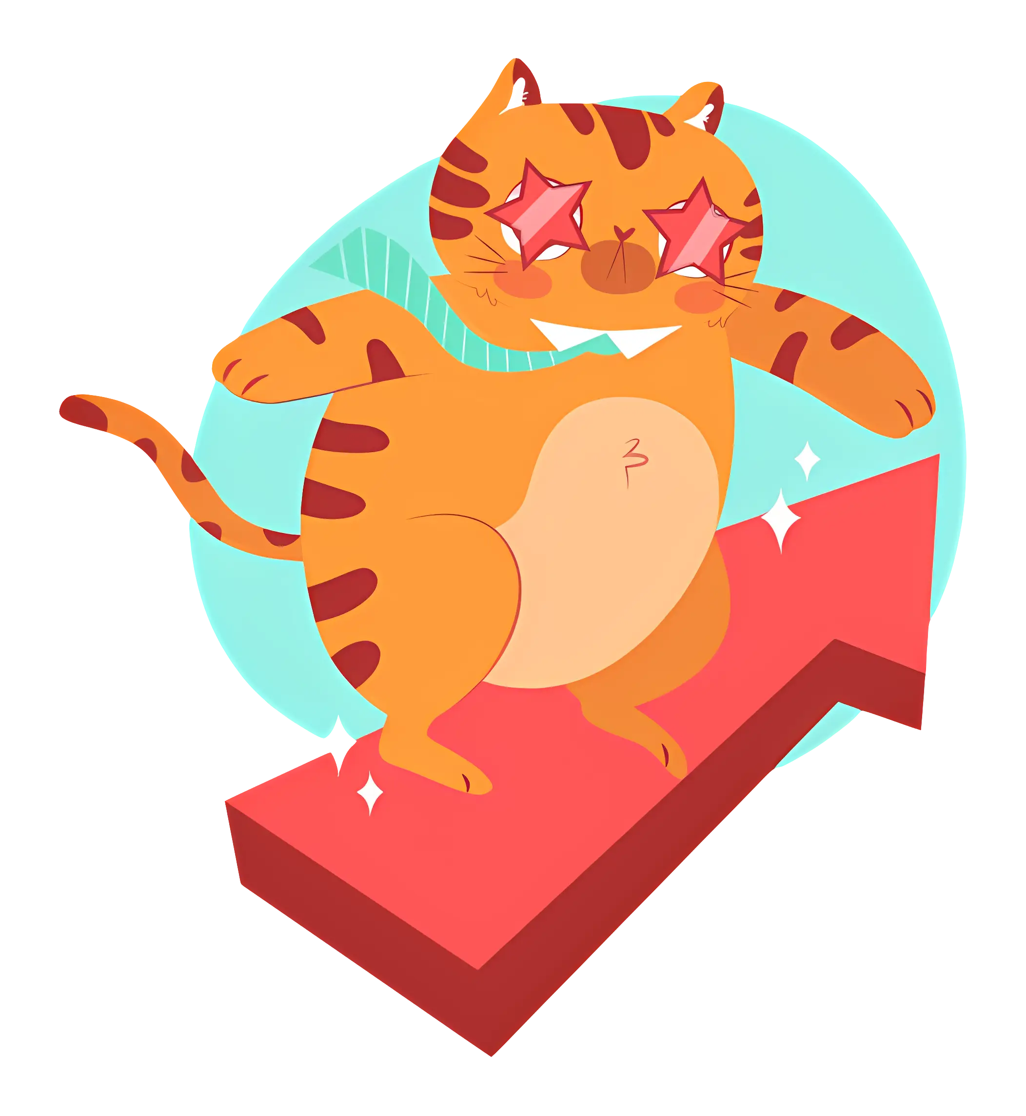 Happy Cat with Arrow