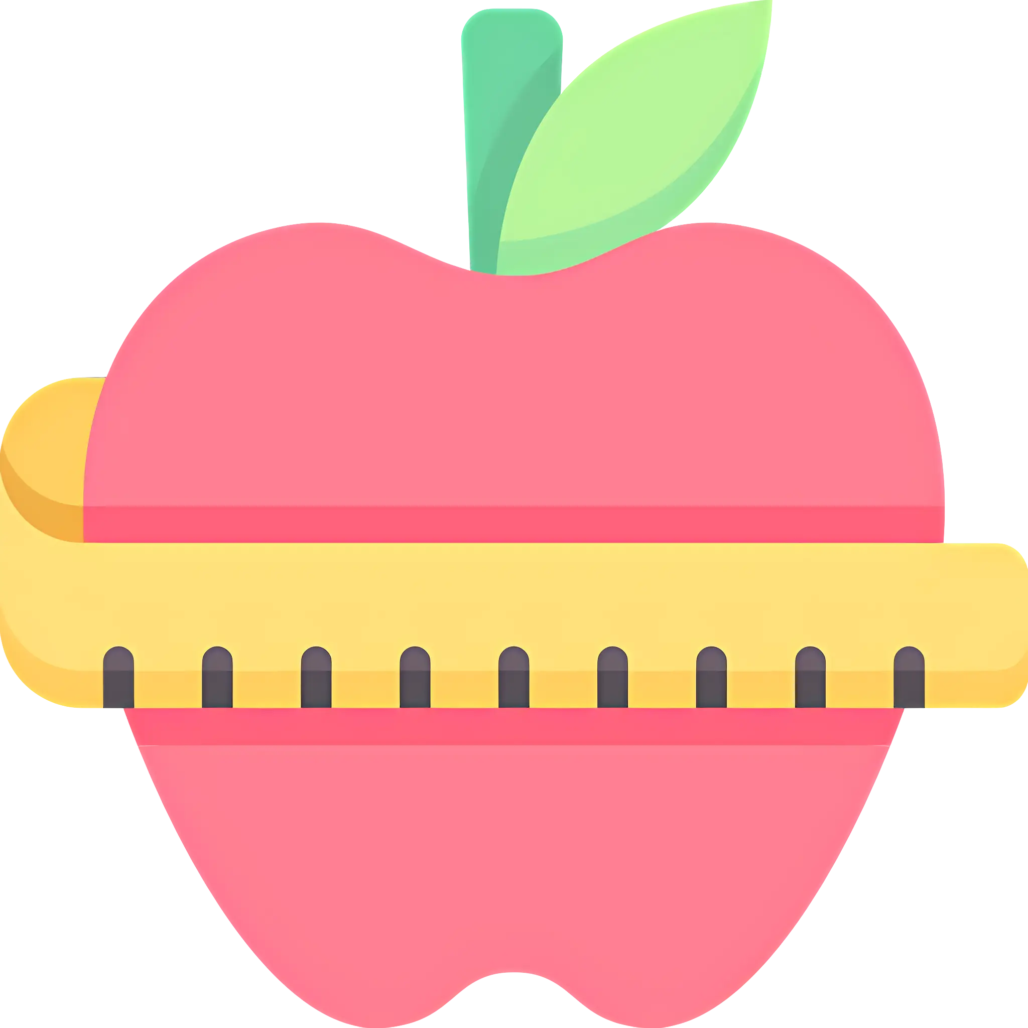 Apple with Measuring Tape Icon
