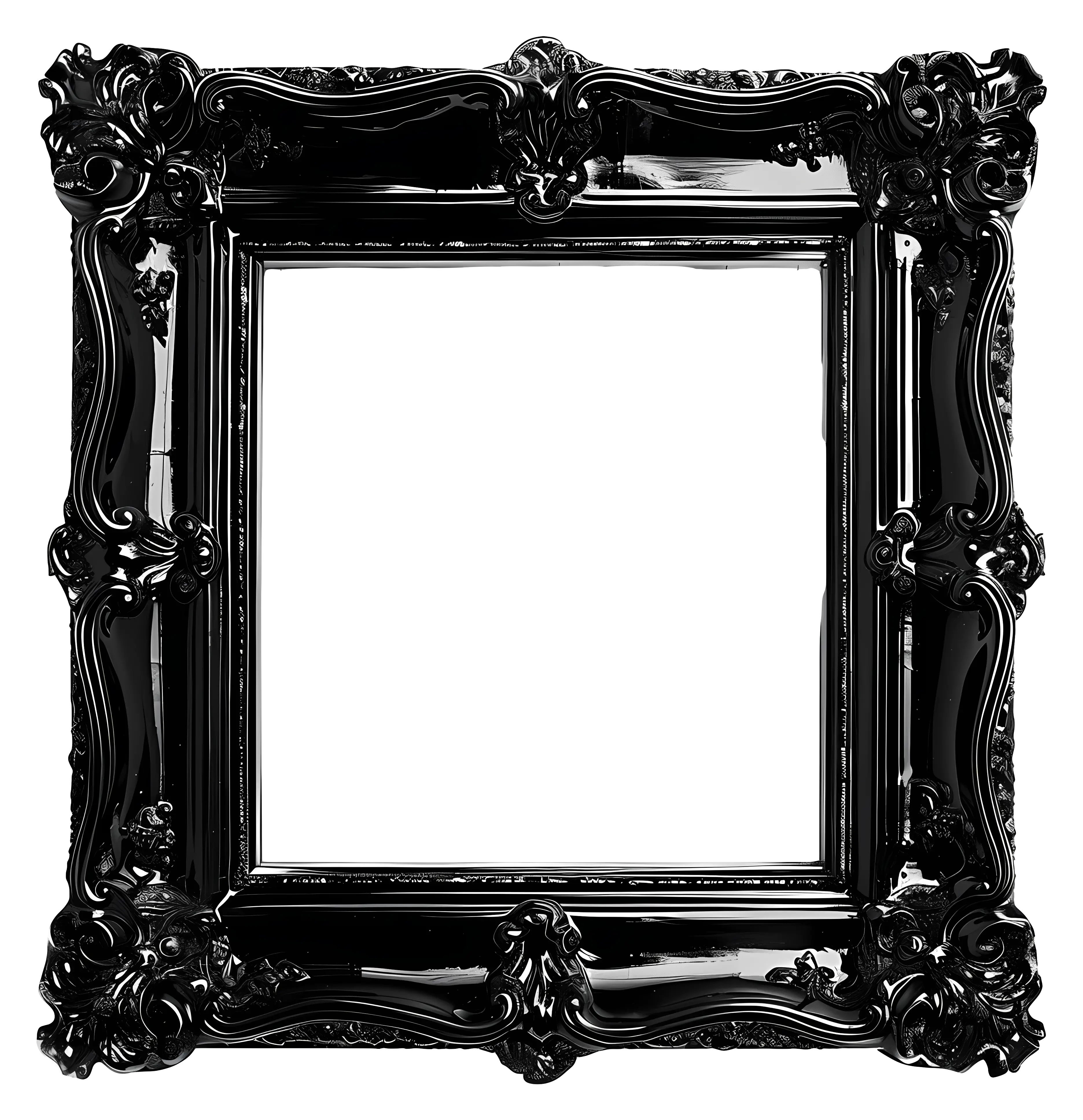 Elegant Black Ornate Picture Frame