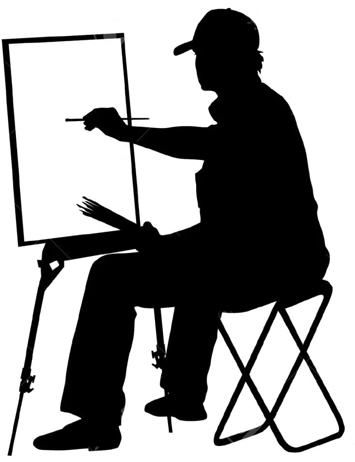 Silhouette of Painter at Work