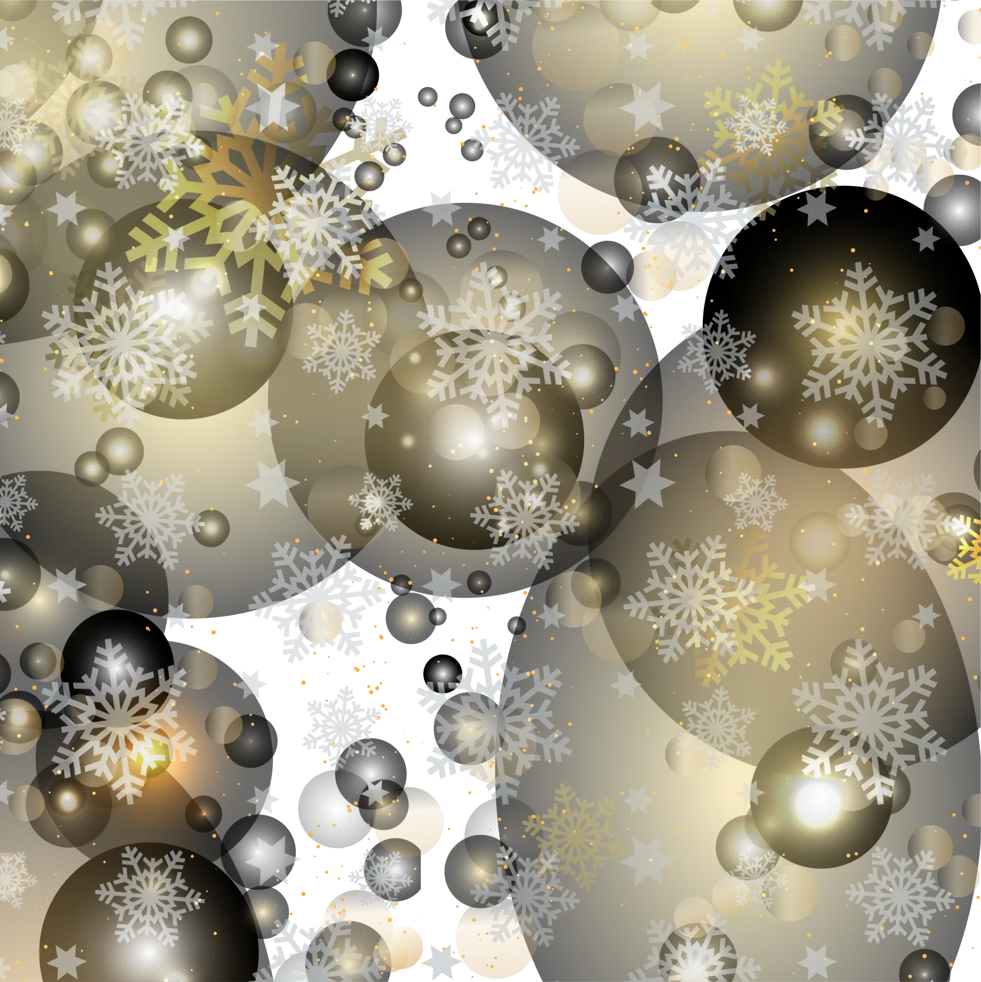 Festive Bubbles and Snowflakes
