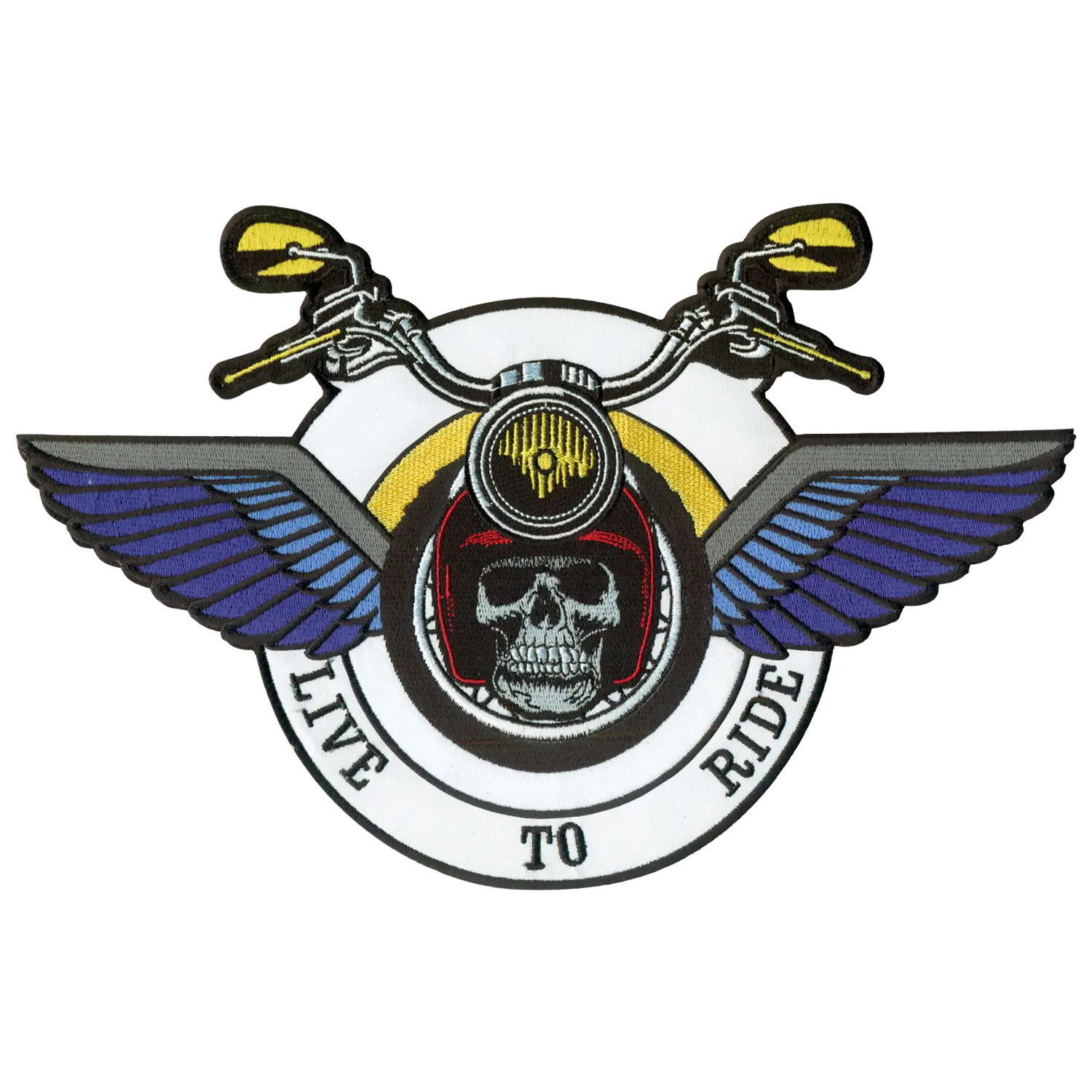 Motorcycle Emblem with Wings and Skull