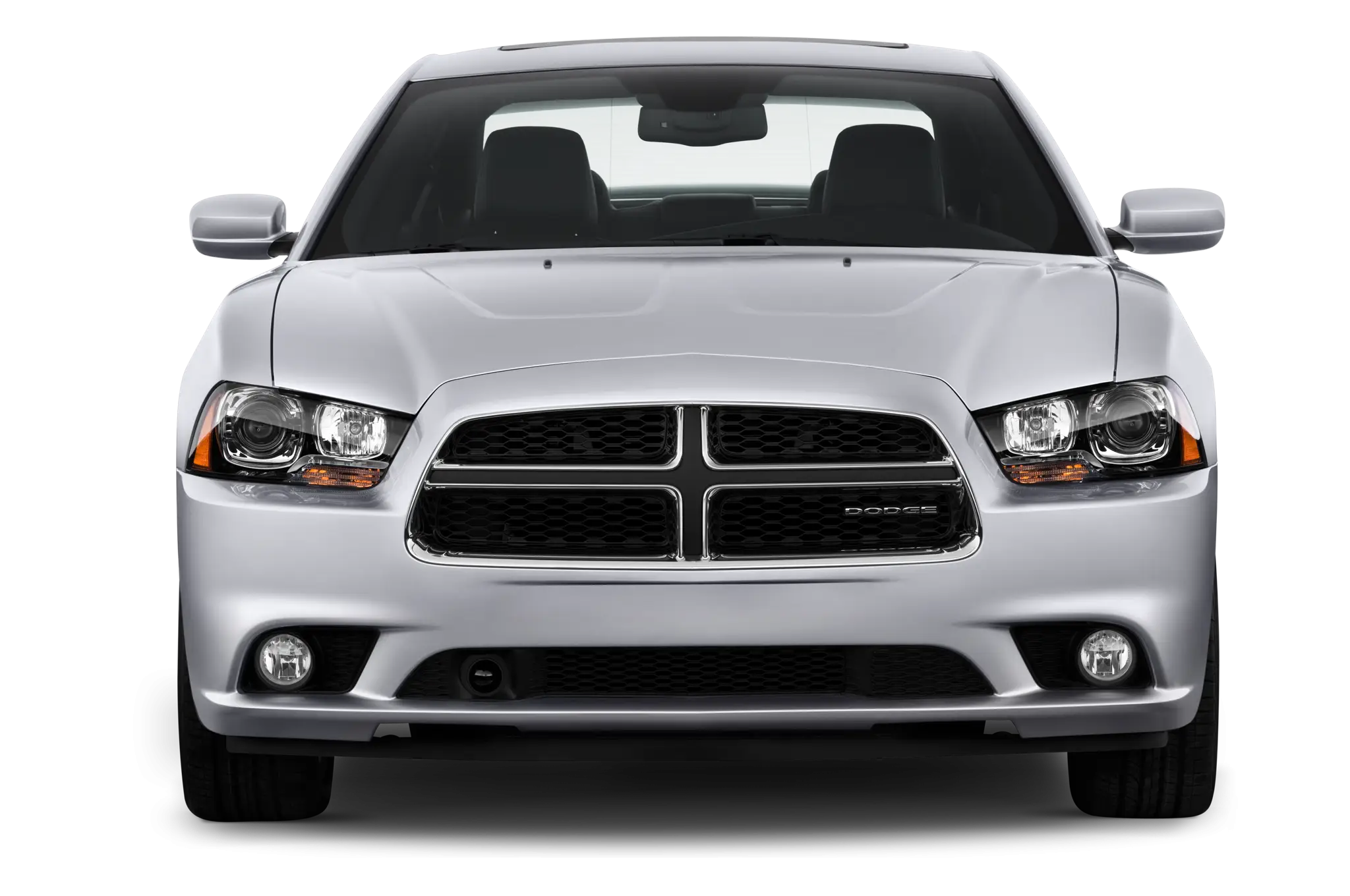 Front View of a Silver Car
