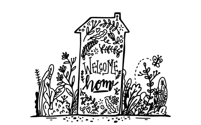 Small cute doodle house