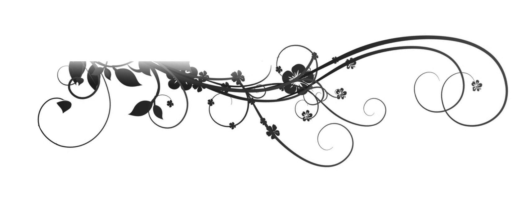 Long Black Floral Vine Pattern