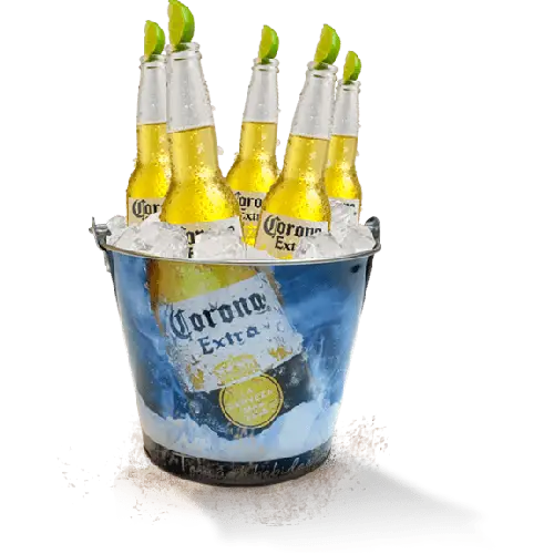 Bucket of Corona Beer with Lime