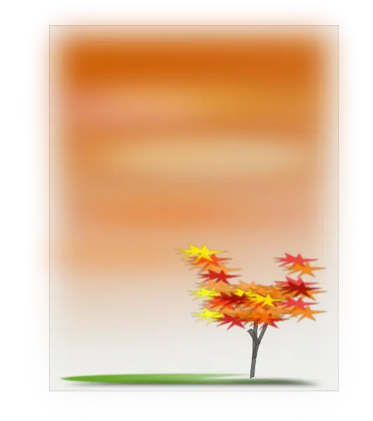 Autumn Tree Design with Orange Gradient Background