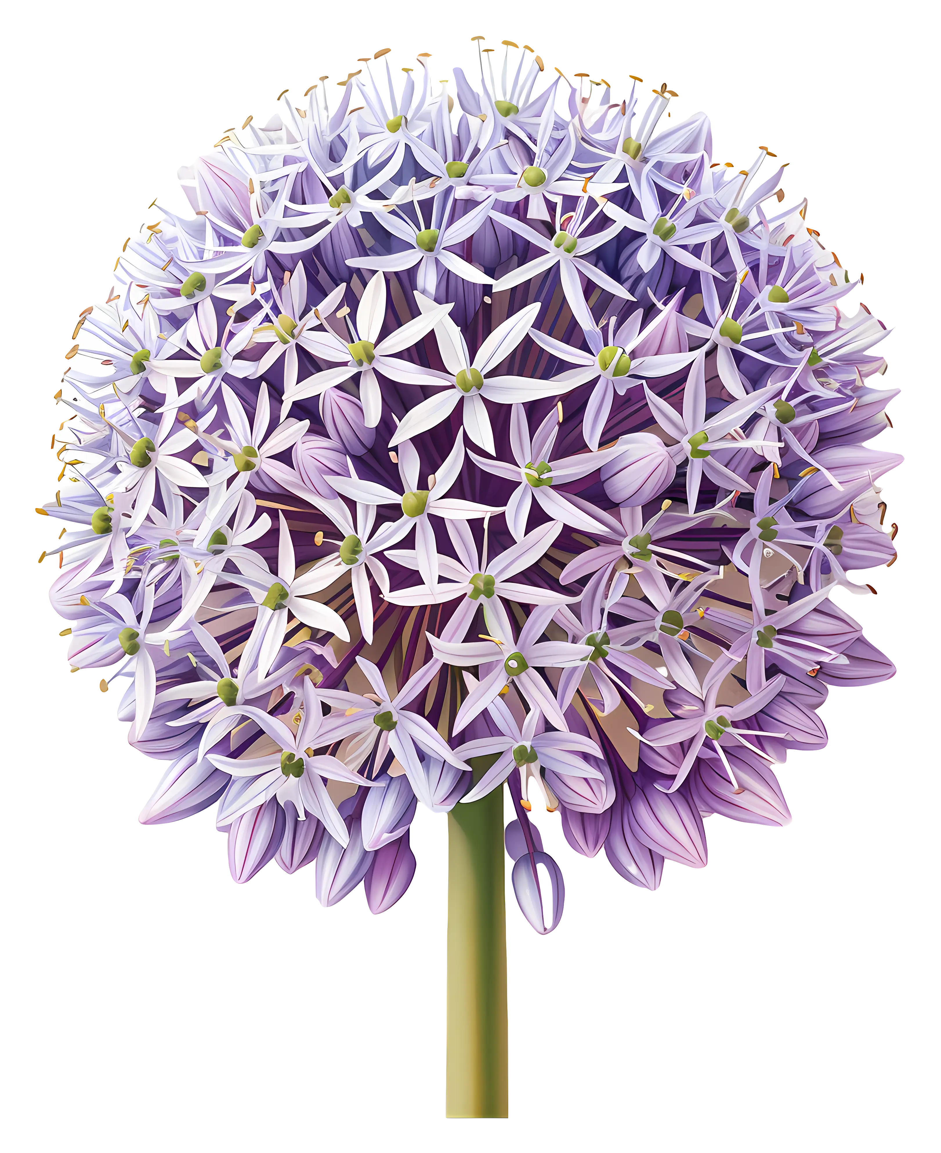 Purple Allium Flower Illustration