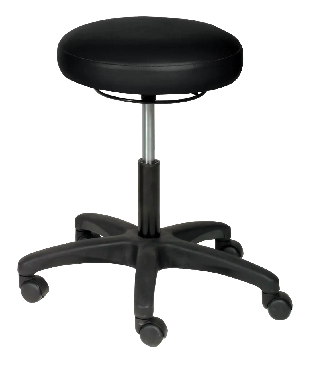 Black Adjustable Wheeled Stool
