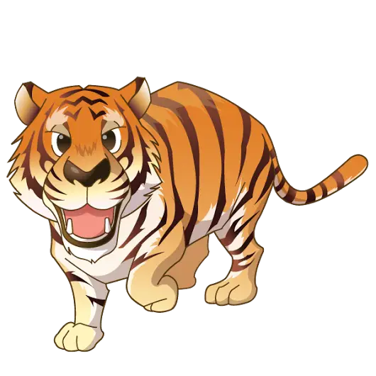 Cartoon Illustration of a Tiger