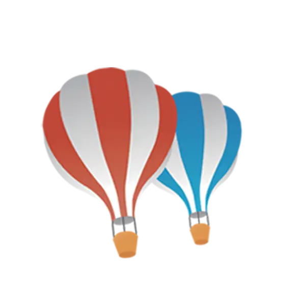 Red and Blue Hot Air Balloons