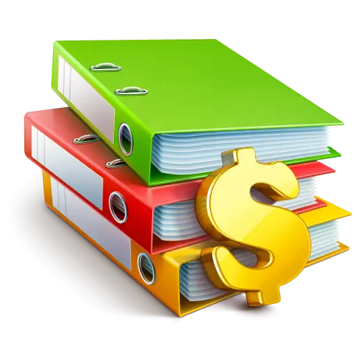 Colorful Binders with Dollar Sign