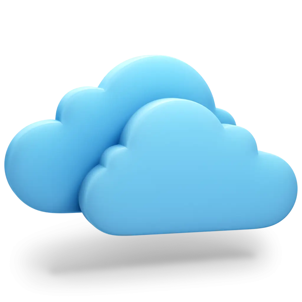 Blue Cloud Illustration in 3D Style