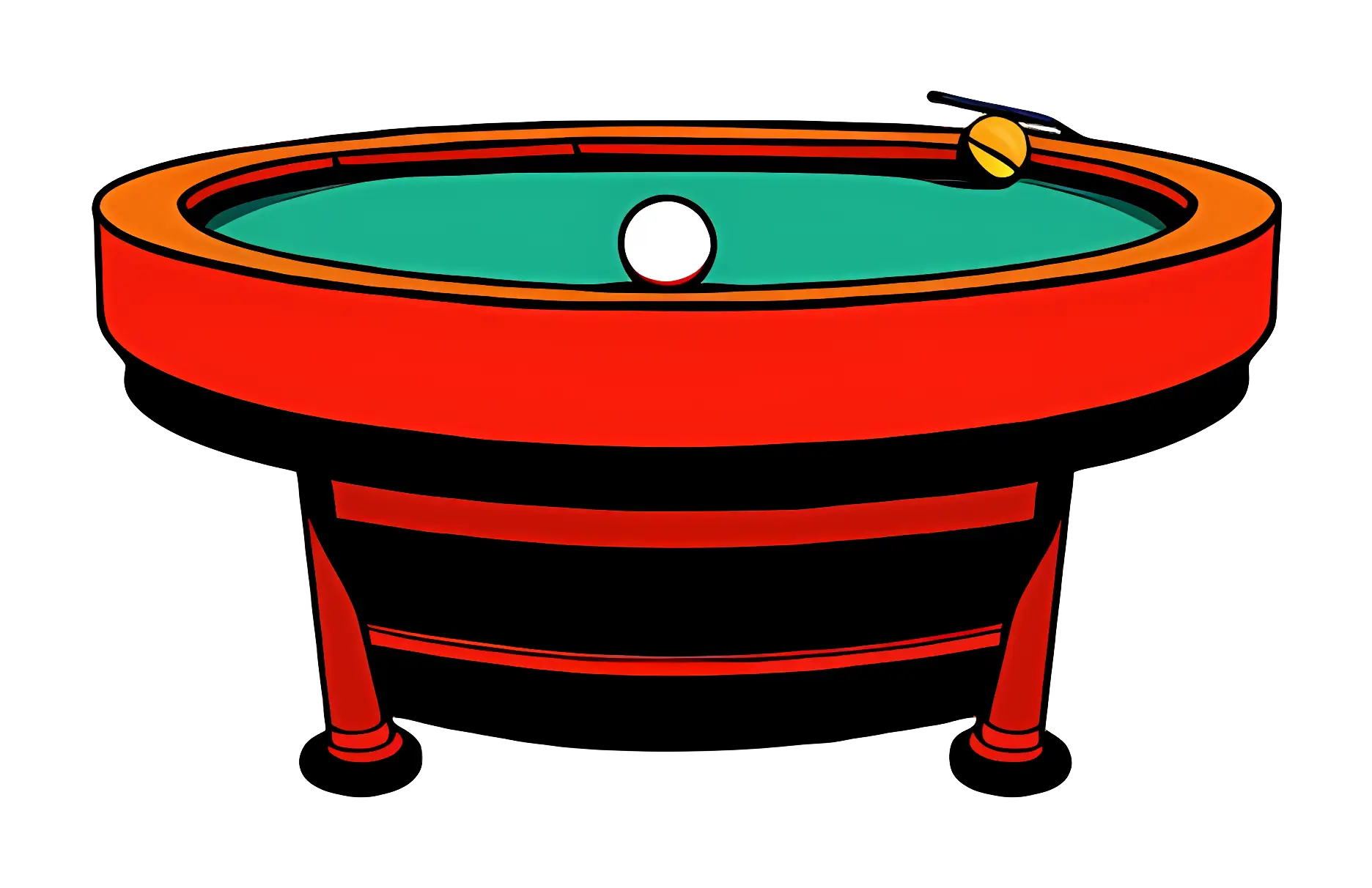 Red Pool Table for Billiards Game