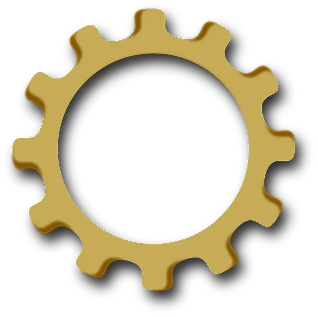 Gold Gear Icon in Metallic Design