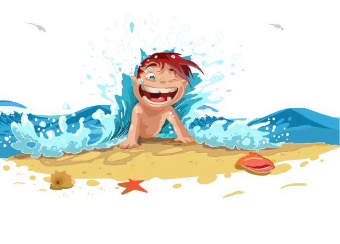Happy Boy Playing in the Water