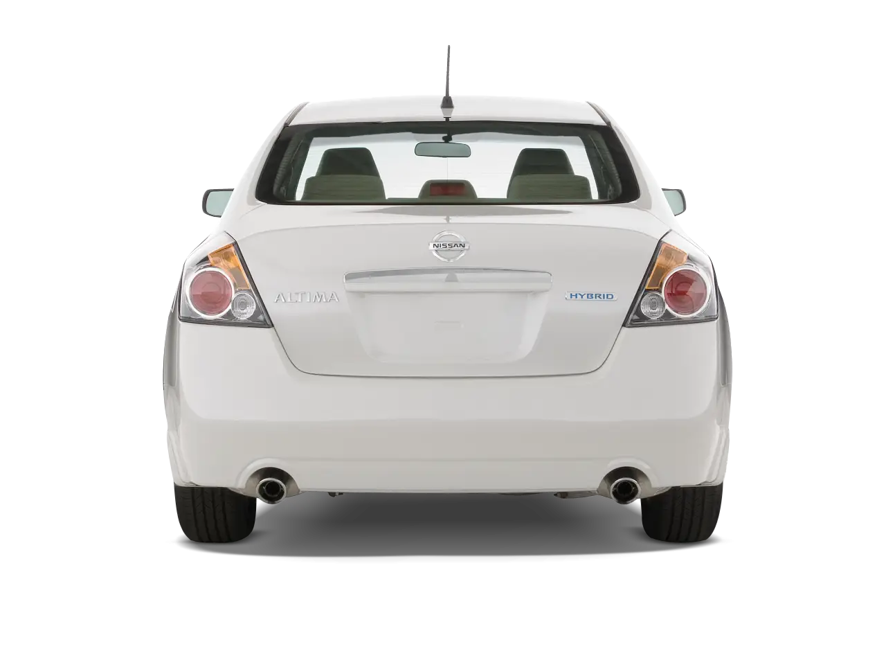 Rear View of a Modern White Car