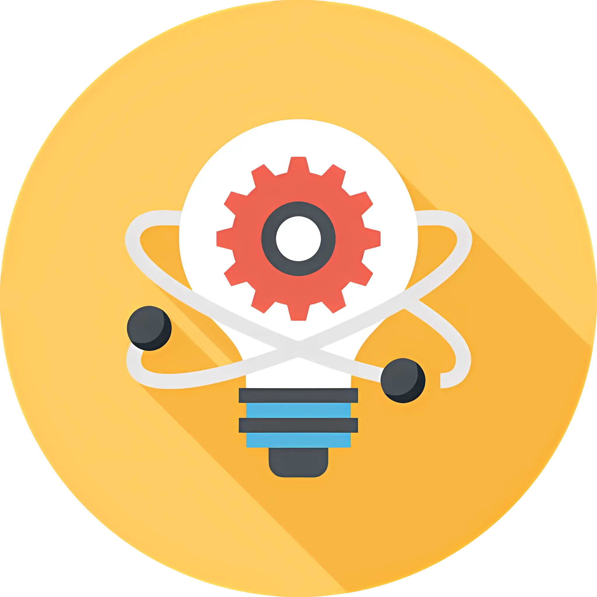 Innovative Light Bulb with Gear Illustration