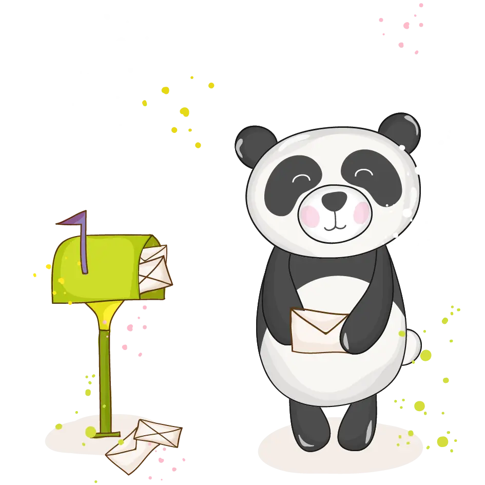 Cute Panda with Letters