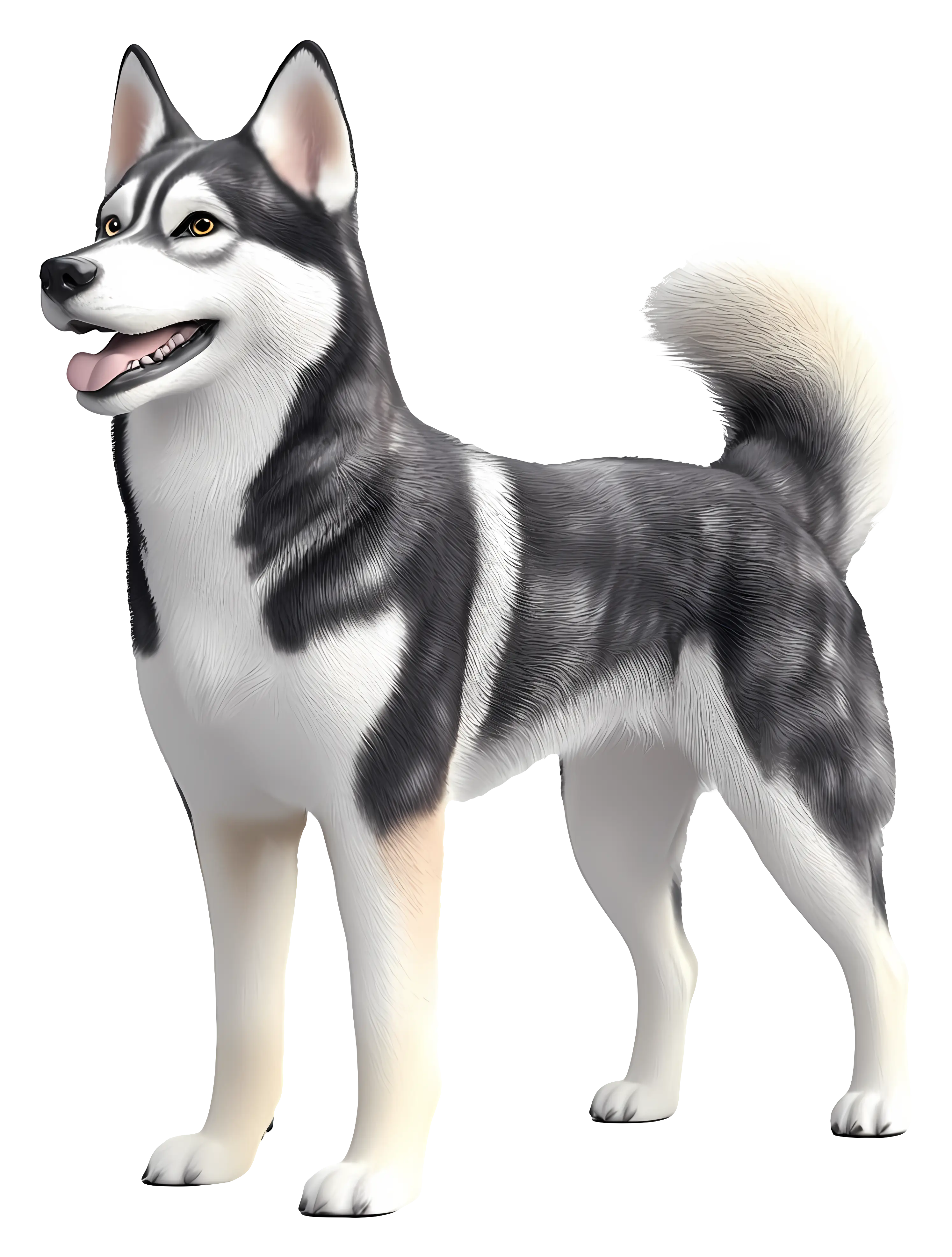 Realistic Husky Dog Illustration