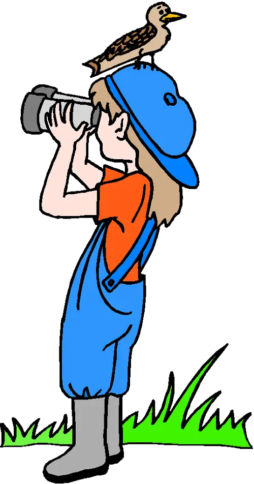 Child Birdwatching Illustration