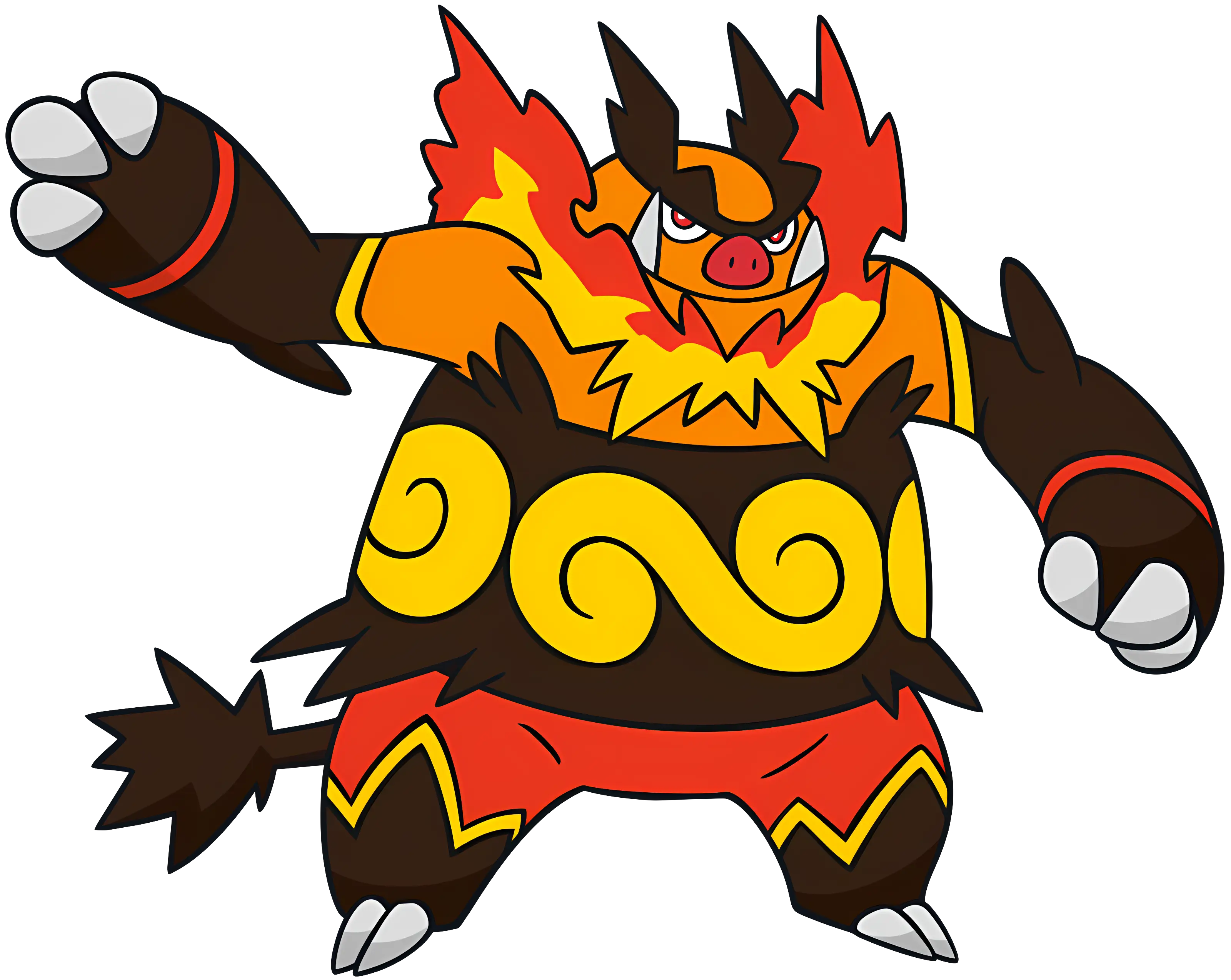 Fire Pig Character with Flames