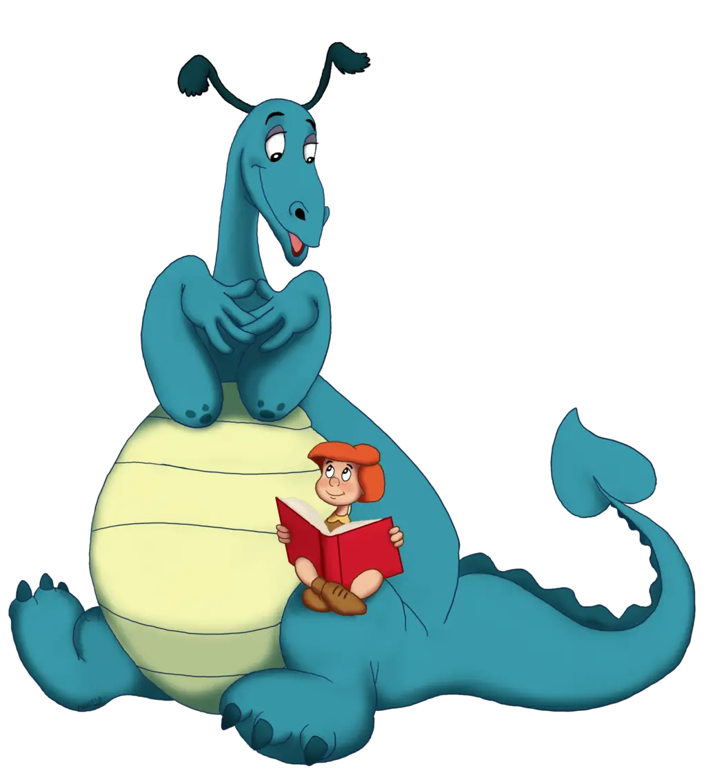 Blue Dragon Reading with Child
