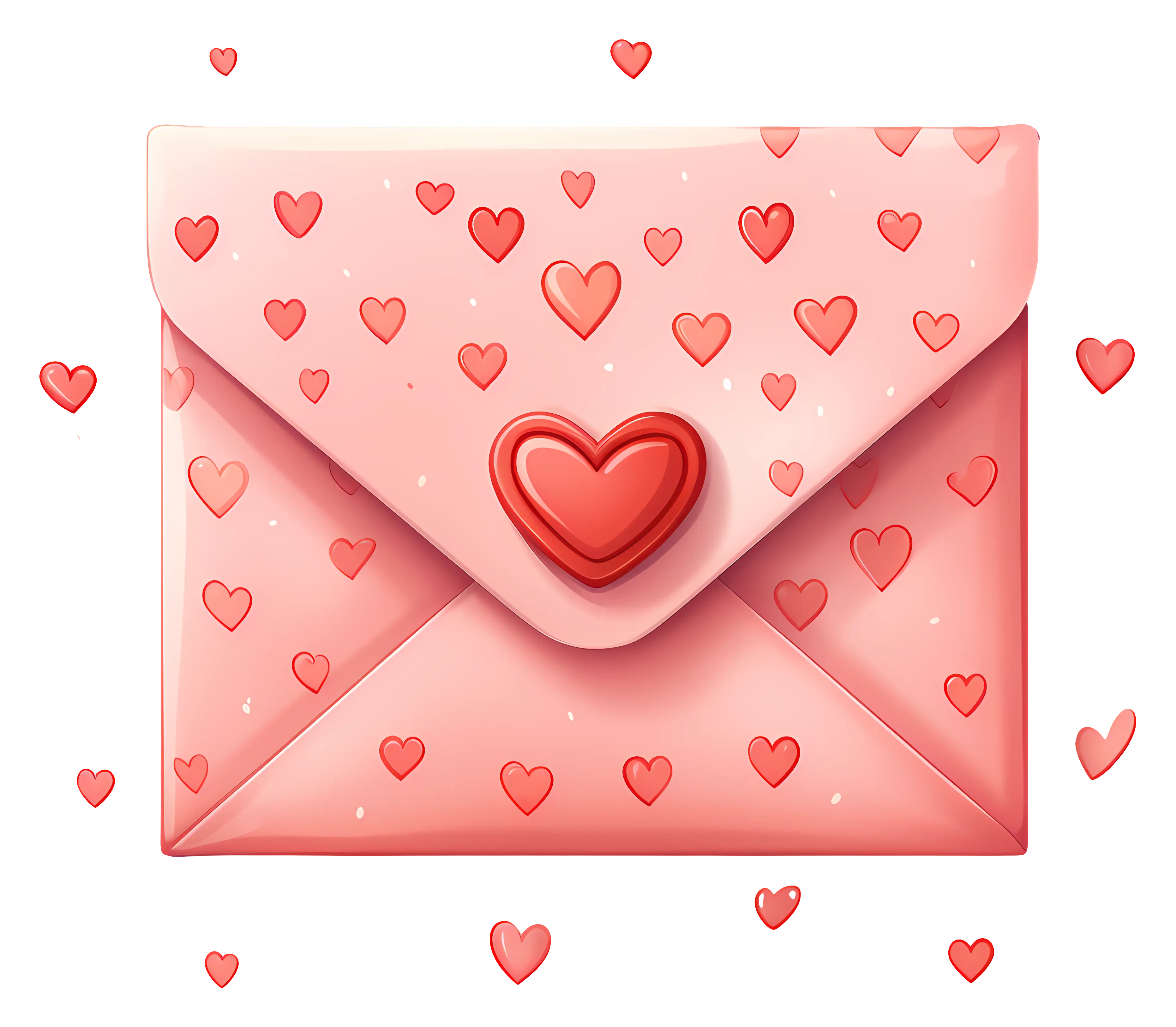 Pink Love Envelope with Heart Decor
