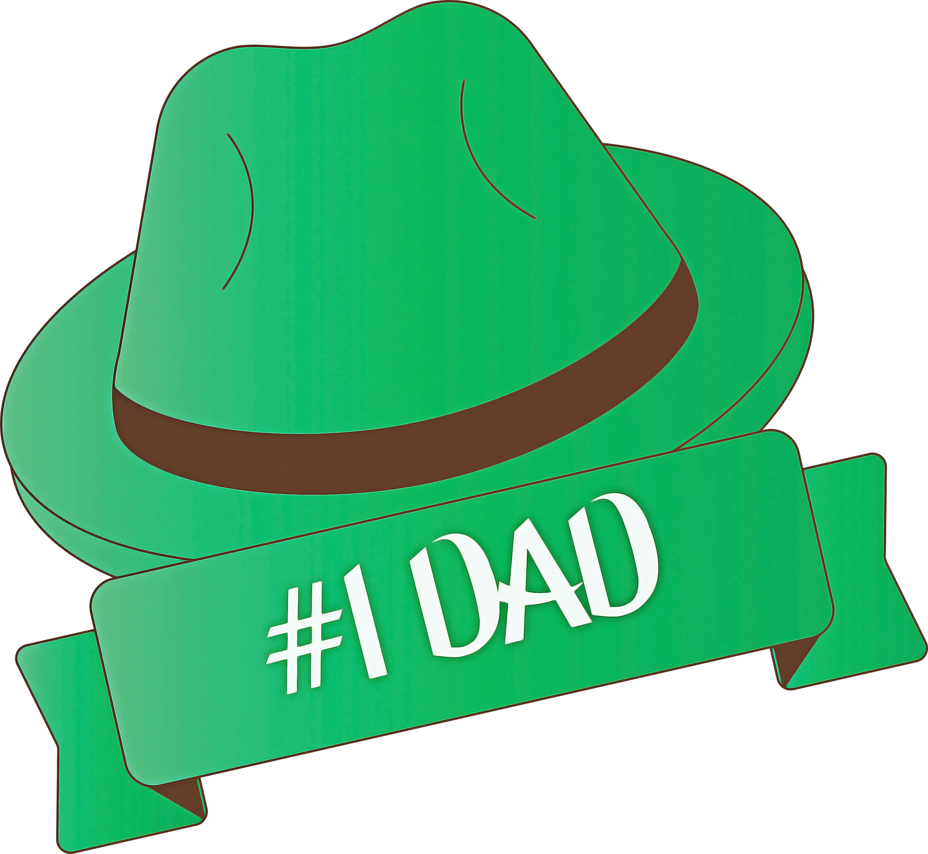 Green Hat with #1 Dad Ribbon for Father&#039;s Day