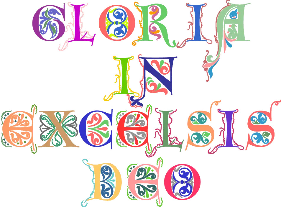 Colorful Gloria in Excelsis Deo Text