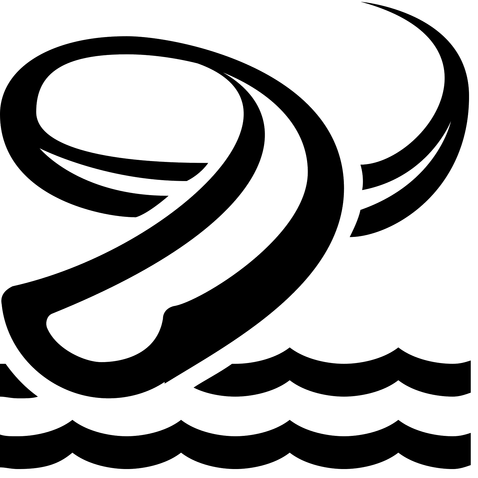 Black Whale Tail with Waves