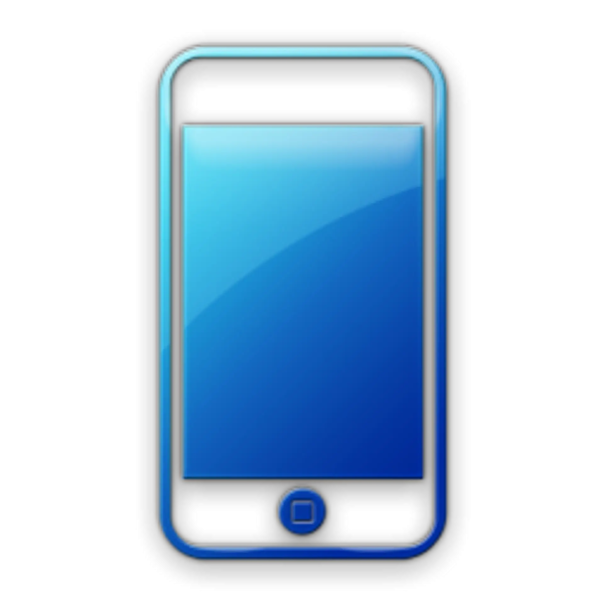 Blue Smartphone Icon on Transparent Background
