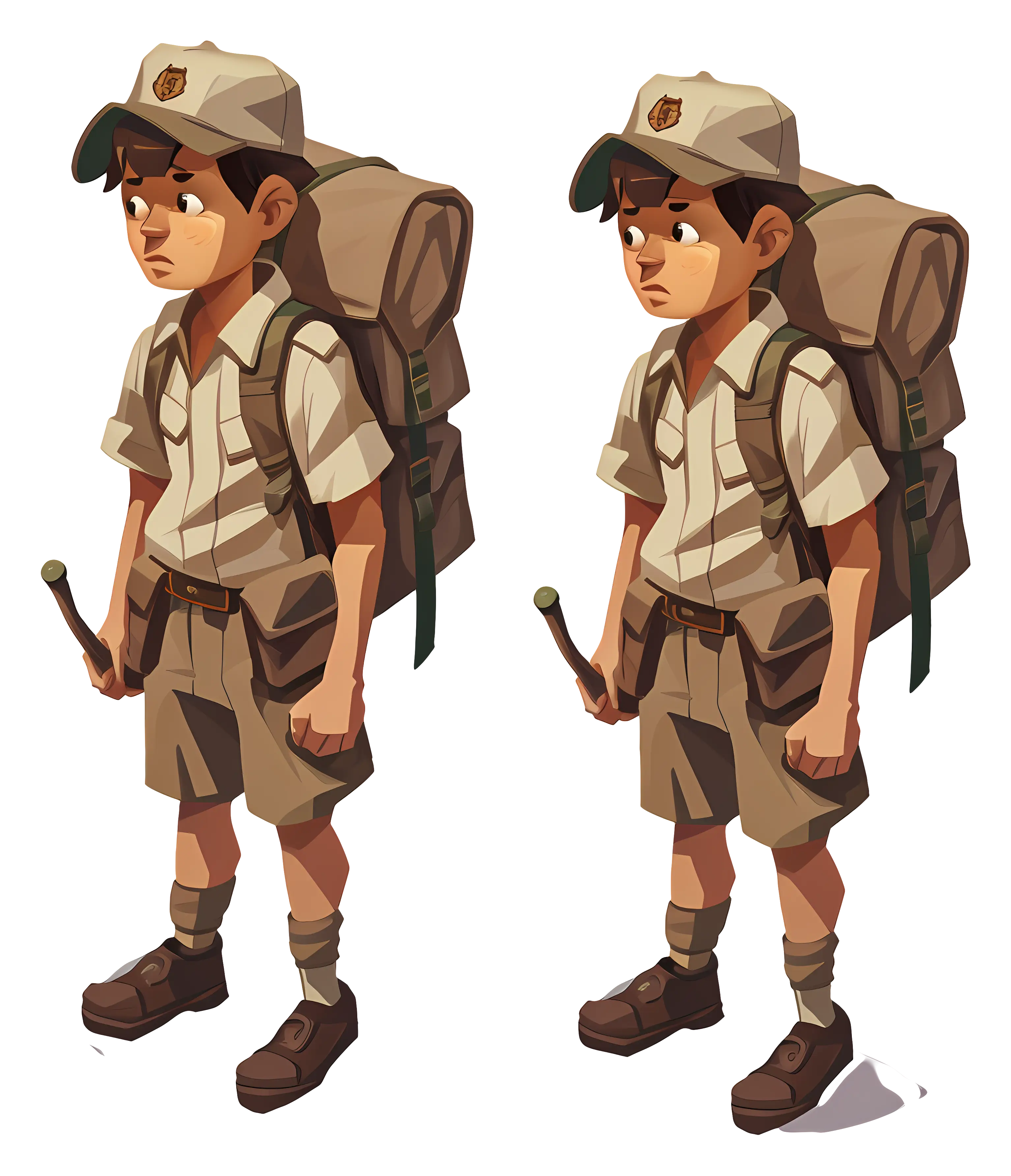 Boy Scout with Stick
